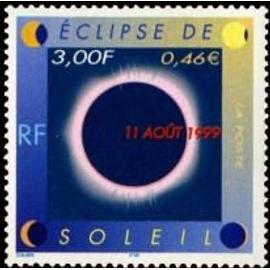 éclipse de soleil le 11 août 1999 année 1999 n° 3261 yvert et tellier luxe