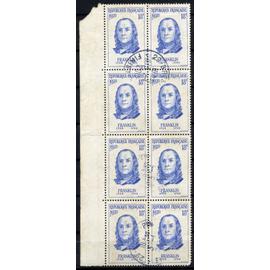 FRance 1956 Superbe bloc de 8 timbres Franklin n°1085