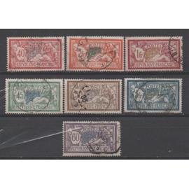 France 1900: Lot de 7 timbres type Merson N° 119-120-121-123-143-144-145.