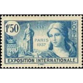 propagande pour l?exposition internationale de Paris année 1937 n° 336 yvert et tellier luxe