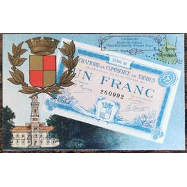 CARTE POSTALE Billet 1 franc chambre de commerce de TARBES - Haute Pyrénées