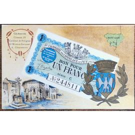 CARTE POSTALE Billet 1 franc chambre de commerce du PUY - Haute Loire