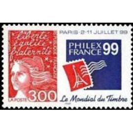 exposition philatélique mondiale à Paris "philexfrance99" avec la Marianne de Luquet année 1997 n° 3127 yvert et tellier luxe