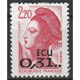 Type Liberté de Delacroix avec surcharge Ecu 0,31 timbre neuf** 1988 n° 2530
