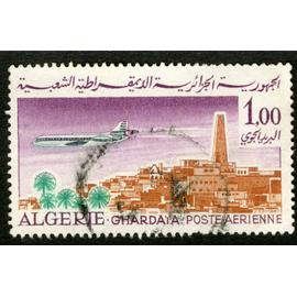 Timbre Oblitéré Algérie, Ghardaia , Poste Aérienne, 1.00
