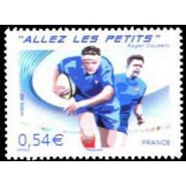 Sport : "Allez les petits" timbre annonce de la 6ème coupe du monde de rugby en France année 2007 n° 4032 yvert et tellier luxe