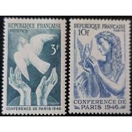 Conférence de la Paix à Paris : colombe la paire année 1946 n° 761 762 yvert et tellier luxe