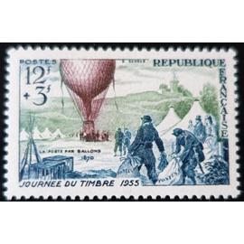 Journée du timbre et 85ème anniversaire de la poste aérienne année 1955 n° 1018 yvert et tellier luxe