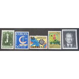 lichtenstein oblitéré Y&amp;T N° 309 417 425 473 479 lot de 5 timbres de 1956-70