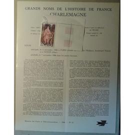 Notice Philatélique Ministère des Postes de Télécommunications 1966 n°27 Timbre n°1497 YT Charlemagne Coin de Feuille Oblitéré