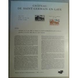 Notice Philatélique Ministère des Postes de Télécommunications 1967 n°16 Timbre n°1501 YT Château de Saint-Germain-en-Laye Oblitéré