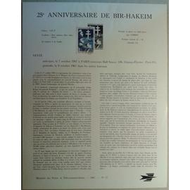 Notice Philatélique Ministère des Postes de Télécommunications 1967 n°27 Timbre n°1532 YT 25e Anniversaire de Bir-Hakeim Oblitéré