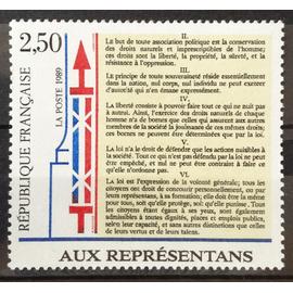 Bicentenaire Déclaration Droits Homme - Fond Jaune - Ii Le But De Toute Association ... - 2,50 (Magnifique N° 2603) Neuf** Luxe (= Sans Trace De Charnière) - France Année 1989 - N20848