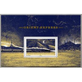 france 2023, très beau mini-bloc feuillet et timbre yvert 5712, 140 ans du voyage inaugural de l?Orient-Express Paris-Constantinople.