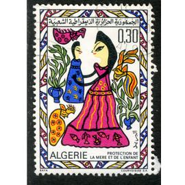 timbre oblitéré algérie, protection de la mère et de l