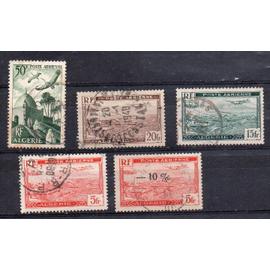 Algérie- Lot de 5 timbres oblitérés Poste Aérienne