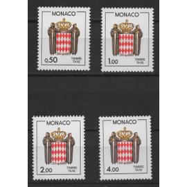 Monaco, timbres-poste de taxe Y & T n° 83 à 86 écusson stylisé, 1985