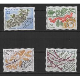 Monaco, timbres-poste préoblitérés Y & T n° 86 à 89 les quatre saisons du cerisier, 1985