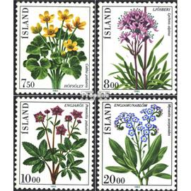 Islande 592-595 (édition complète) neuf 1983 Fleurs