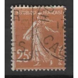 France, timbre-poste oblitéré Y & T n° 235 Semeuse, type 3 C, 1927