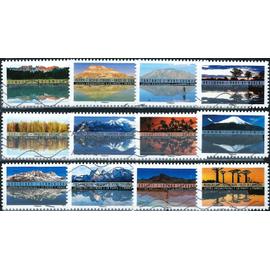 france 2017, belle série complète 12 timbres yvert 1360 à 1371, "Reflets - Paysages du Monde", oblitérés, TBE.