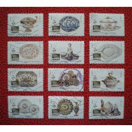 Les Arts de la Table - Série complète de 12 timbres oblitérés - France - Année 2018