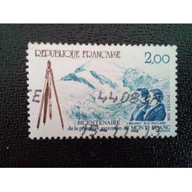 timbre FRANCE YT 2422 Bicentenaire première ascension du Mont Blanc - J. Balmat - M.G. Pennsylvanie 1986 ( 16412 )