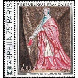 Art : Cardinal de Richelieu par Philippe de Champaigne arphila75 année 1973 n° 1766 yvert et tellier luxe