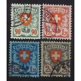 Suisse oblitéré y et t n° 208 à 211 lot de 4 timbres de 1924-27