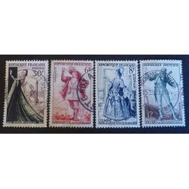 France oblitéré Y et T N° 941 943 956 957 lot de 4 timbres de 1953 cote 1.40