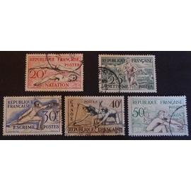 France oblitéré Y et T N° 960 à 964 lot de 5 timbres de 1953 JO d