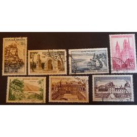 France oblitéré Y et T N° 1125 à 1131 lot de 7 timbres de 1957 (série complète) cote 1.70
