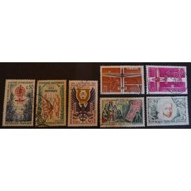 France oblitéré Y et T N° 1338 à 1344 lot de 7 timbres de 1962 cote 3.20