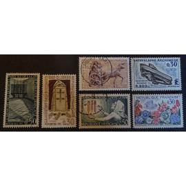 France oblitéré Y et T N° 1368 1369 et 1378 1381 lot de 6 timbres de 1963 cote 2.70