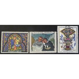France oblitéré Y et T N° 1492 à 1497 lot de 6 timbres de 1966 cote 3.00