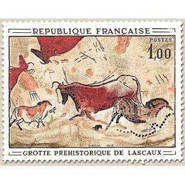 france 1968, très beau timbre neuf** luxe yvert 1555, grottes de lascaux.