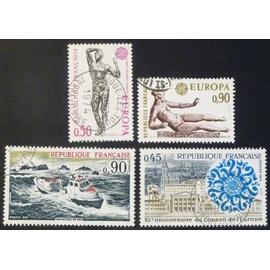 France oblitéré Y et T N° 1789 à 1792 lot de 4 timbres de 1974 cote 2.00