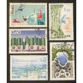 France oblitéré Y et T N° 1863 à 1866 lot de 5 timbres de 1976 (série complète) cote 3.15