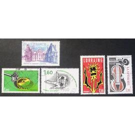 France oblitéré Y et T N° 2064 2065 2066 2069 2072 lot de 5 timbres de 1979 cote 2.60