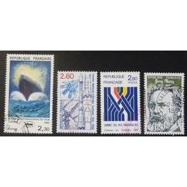 France oblitéré Y et T N° 2212 à 2215 lot de 4 timbres de 1982 cote 2.90