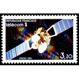 france 1984, très beau timbre neuf** luxe yvert 2333, satellite de télécommunication "télécom 1".
