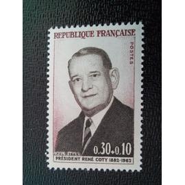 timbre FRANCE YT 1412 Le président René Coty (1882-1962) 1964 ( 030404 1 )