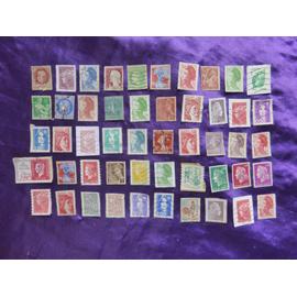 Timbres France. Stamps. 50 Timbres 1907, 1919,1922,1939, 1941, 1944, 1945, 1949, 60, 62, 69, 70, 74, 80, 90, 2006, 2011... Semeuse, Coq, Pétain, Savoie... Lot 6