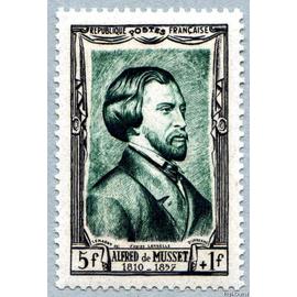 france 1951, très beau timbre neuf** luxe yvert 891, alfred de musset, Poète et un dramaturge romantique, né le 11 décembre 1810 à Paris, décédé à Paris le 2 mai 1857.