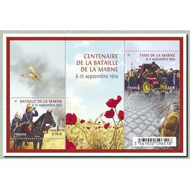 2 timbres Bloc Feuillet carnet 2014 centenaire de la bataille de la marne-