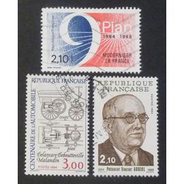 France oblitéré Y et T N° 2341 2344 2345 2345a 2346 lot de 5 timbres de 1984 cote 3.45