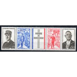 Bande de 4 timbres et une vignette " Hommage au Général de Gaulle " 1698.A