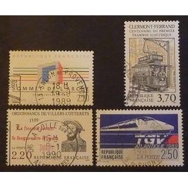 France oblitéré Y et T N° 2600 2607 2608 2609 lot de 4 timbres de 1989 cote 2.15