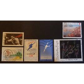 France oblitéré Y et T N° 2729 2731 2732 2733 2734 2735 lot de 6 timbres de 1991 cote 4.10