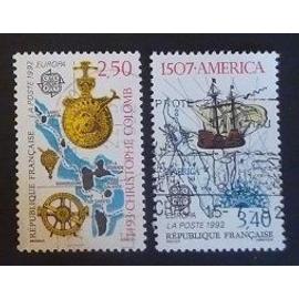 France oblitéré Y et T N° 2755 2756 lot de 2 timbres de 1992 cote 1.50